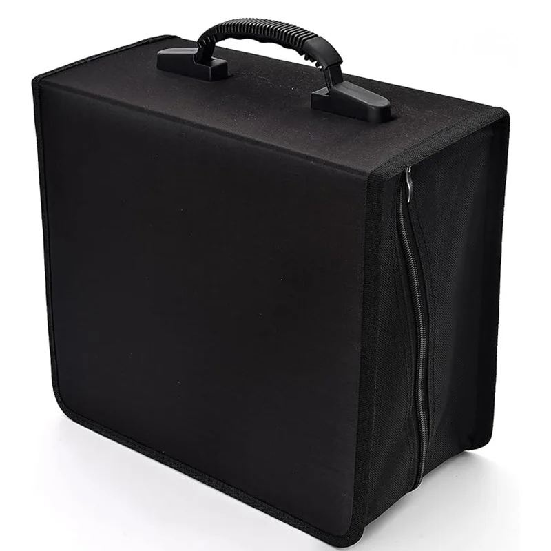 CD DVD Storage Case 400 Capacity Heavy Duty Zipper Protective Movie Media Storage Organizer Binder Wallet For Car Home Office