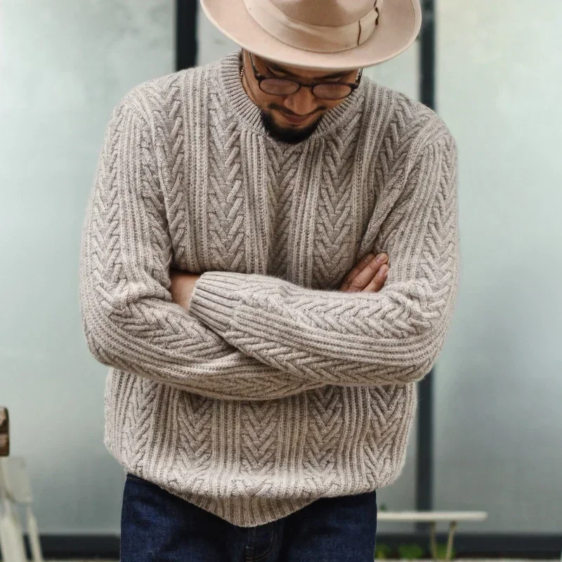 Salsa Zhan maglione da uomo Pullover Aran maglione per uomo