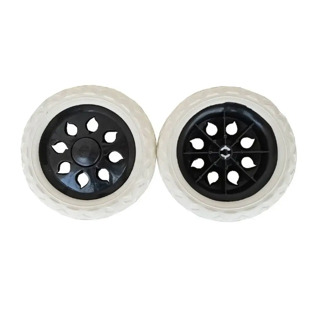 Set of 2 Anti-Slip 6.5-Inch Foaming Rubber Wheels for Shopping Carts and Trolleys
