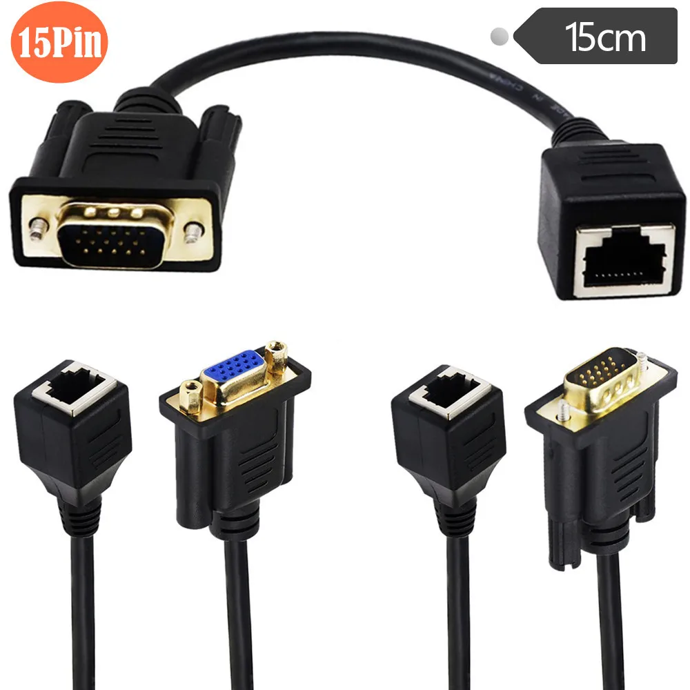 Адаптер RJ45 в VGA, адаптер для кабеля Ethernet, компьютера