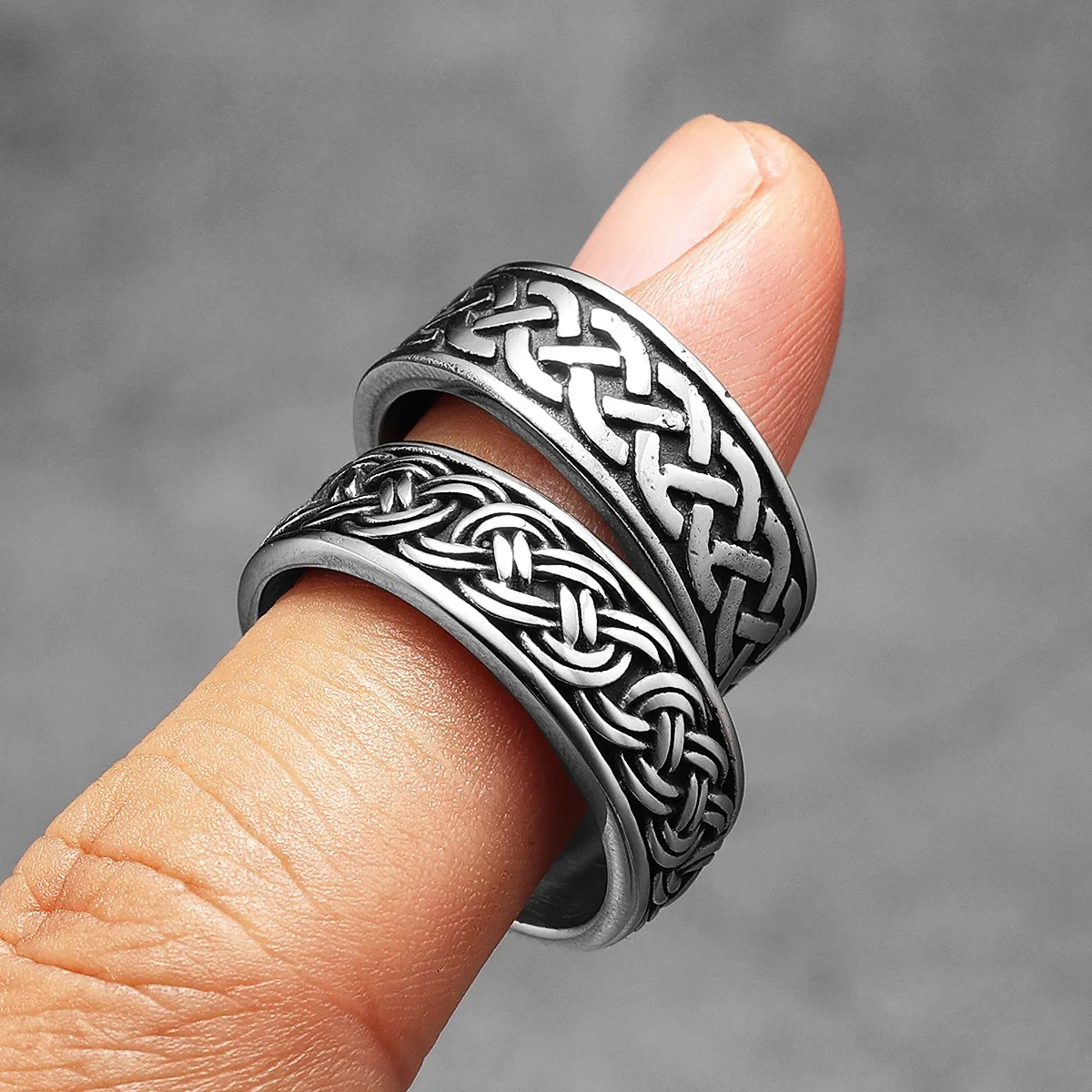 Viking Celtic Knot Men Rings Stainless Steel Simple Aesthetic Retro Punk Rock Women Jewelry Fashion Accessories Gift Wholesale 5