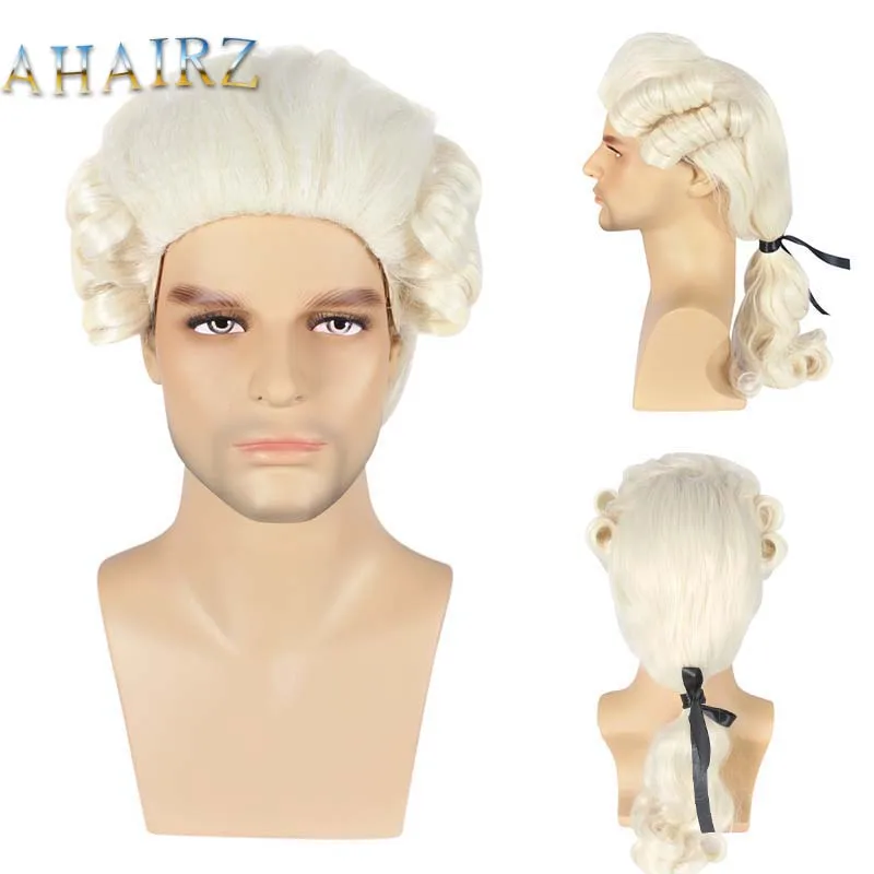 Blonde White Black Lawyer Judge Baroque Curly Wigs Long Synthetic Cosplay Wig For Woman Costume Halloween Party toss coins practical bright color black white referee soccer toss coins soccer supply soccer toss coins judge toss coins