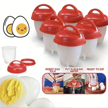 2/6/10PCS Non-Stick Silicone Egg Cooker High-Temperature Resistant Steamer Egg Cups Kitchen Cooking Tools