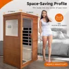 Far Infrared Sauna Home Sauna Spa Room Low-EMF Wood 800W Indoor Saunas with Control Panel and Tempered Glass Door, Room 5