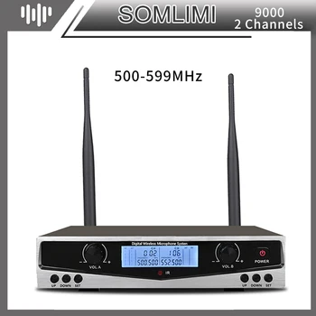 SOM SKM9100 싱글 리시버 더블 핸드 헬드 마이크, 다중 색상 하이 퀄리티, 500-599MHz, 600-699MHz