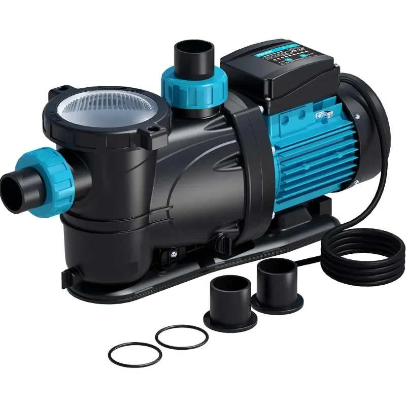 

3 HP Pool Pump Inground , 7860 GPH 220V Above Ground, Powerful Self Priming Swimming Pool Pumps, Low Noise 1.5"/2” Inlet/Outlet