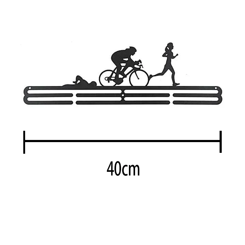 Premium Matt Black Metal Sports Medal and Football Display Rack Wall Mount
