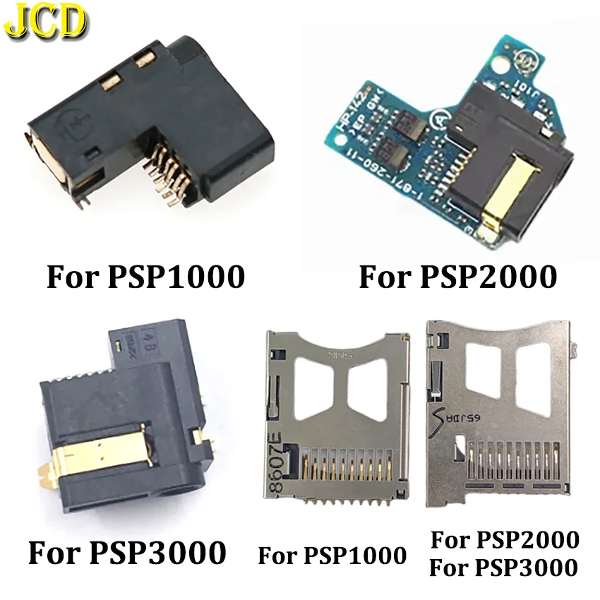 

JCD Memory Stick Card Slot Headset Connector Port Headphone Jack Motherboard Socket For PSP 1000 2000 3000 Console Accessorie