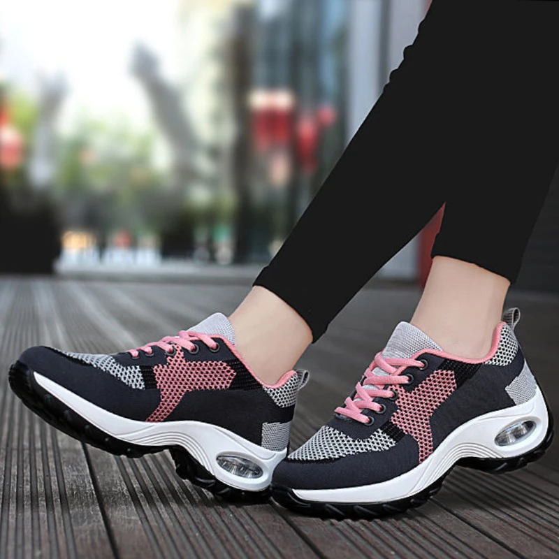 Zapatillas De Deporte De Mujer Deportivas Mujer Para Caminar Zapatos  Casuales De Mujer Zapatillas De Deporte De Malla Transpirable Para Mujer,  Deportivas Con Cordones De Colores, Para Caminar Y Correr, Primavera, 2022 