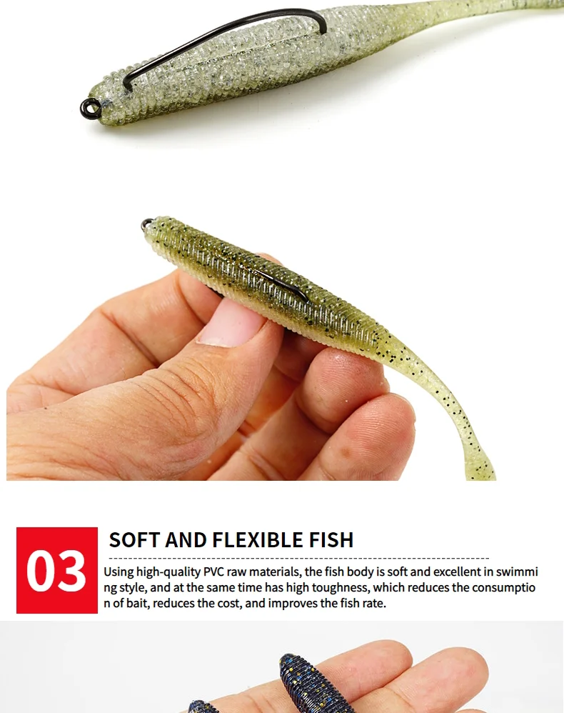 SUNMILE Angelköder Drop Soft Baits 7,5/9,5/11,5 cm Soft Lure Iscas Künstliche Köder Leurre Louple für Bass Pike Fishing Baits – Detail 5