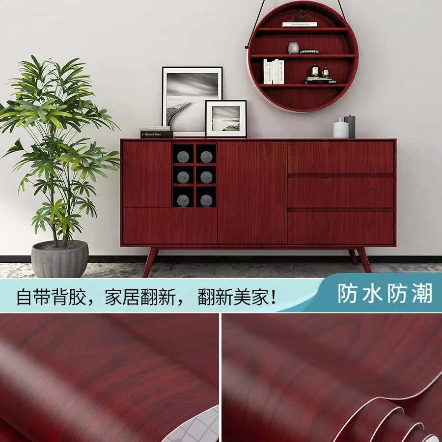 Wooden Door Wallpaper Vinyl Self Adhesive Waterproof Contact Paper for Living Room Kitchen Cupboard Furniture Renovation Sticker 3