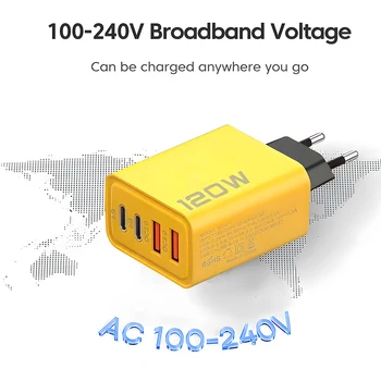 4 Ports USB C PD Charger Quick Charge 3.0 Type C USB Phone Chargers Fast Charging Adapter For iPhone 15 14 Samsung Xiaomi Huawei 2