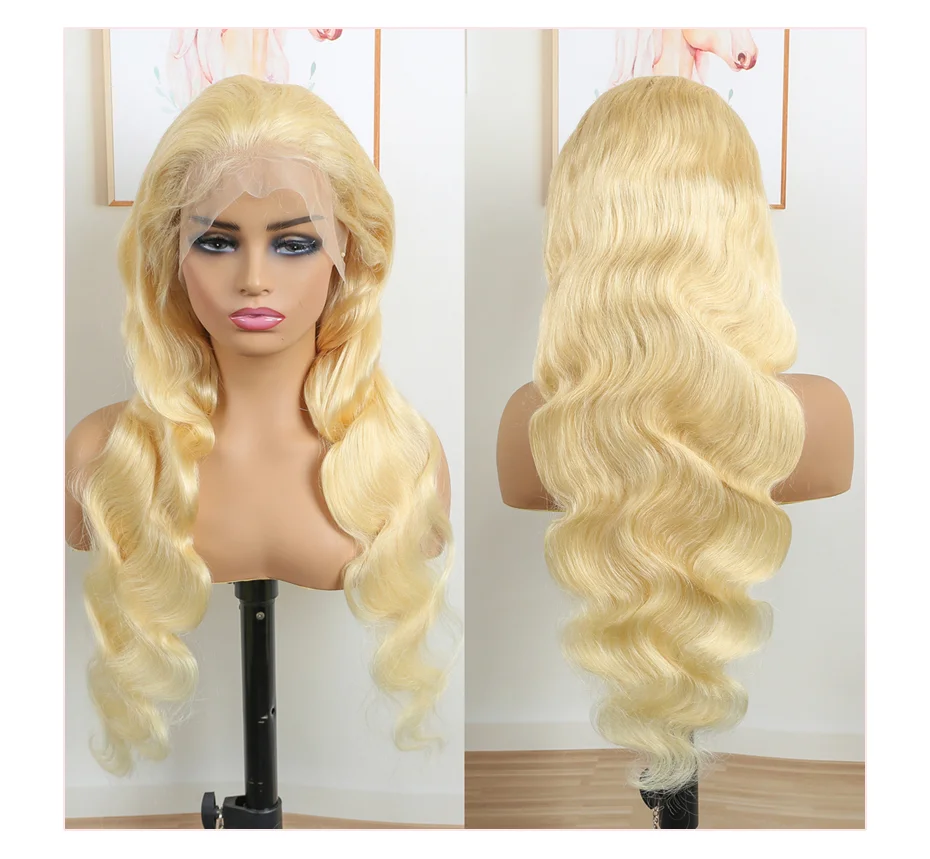 360 volle Spitze Perücke menschliches Haar vor gezupft Spitze Frontal Perücke 13x6 Remy brasilia nische lange transparente blonde Spitze Perücken für Frauen – Detail 7