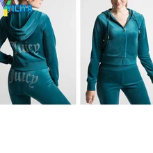 

YICIYA 2022 New JC Rhinestone Velour Suit Y2k Velvet Tracksuit Women Velvet Crop Top And Pants Winter Velour Suits Sweatsuits