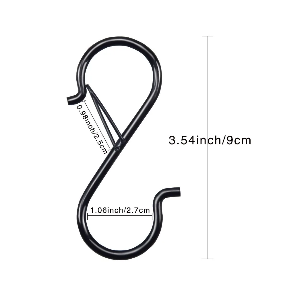 Buckle Design S Hook Kitchen Organizer Pot Rack Garden Hanging Clasp Bags Towel Closet Rod Hanger Hooks S-Shape 2/5/10pcs