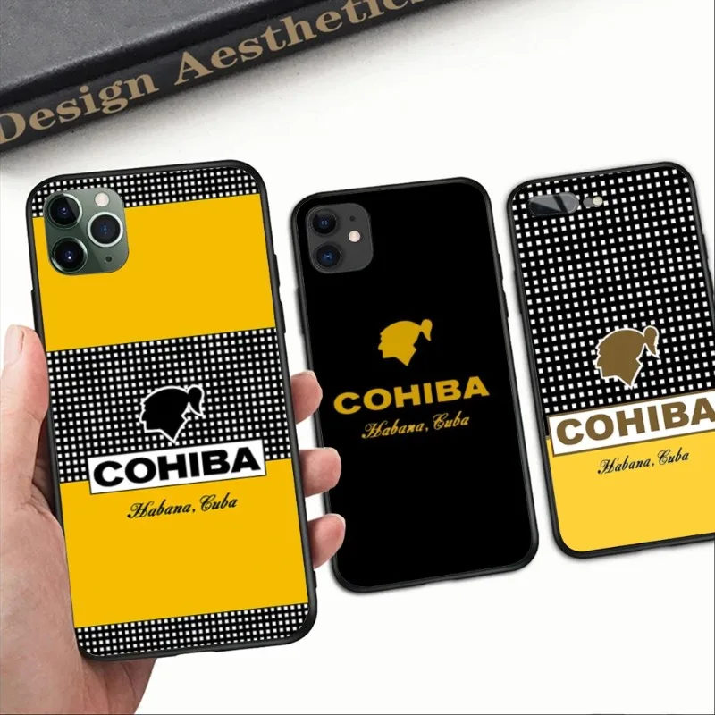 Custodia Per Smartphone Cuba Cohiba Per Iphone 14 13 12 11 Xs X 8 7 6 Plus Mini Pro Max Se 2022 Cover Morbida Nera Per Telefono Funda