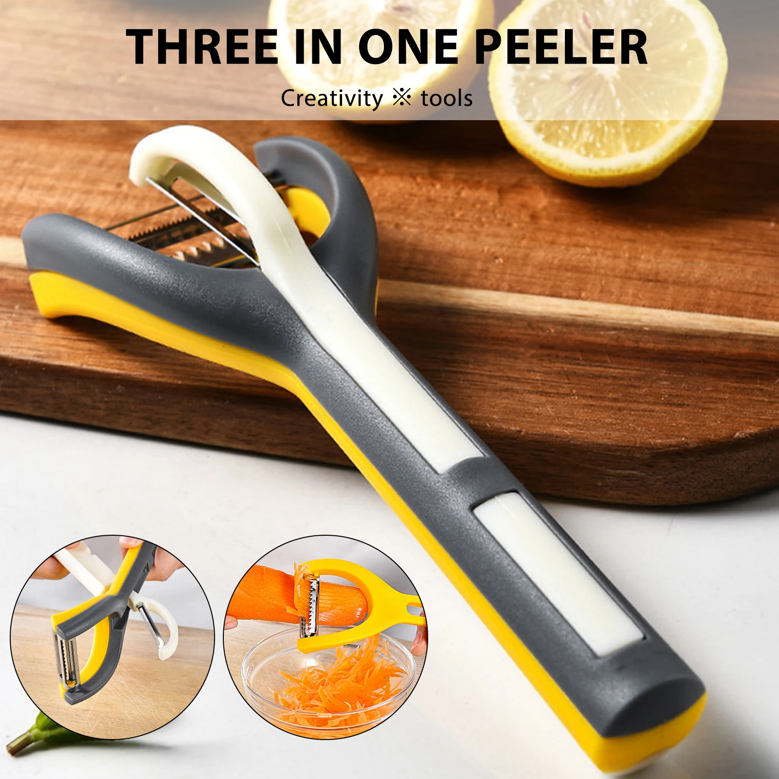 3-in-1 Non-slip Vegetable Peeler Easy Storage And Wash Lightweight For Household Kitchen Use