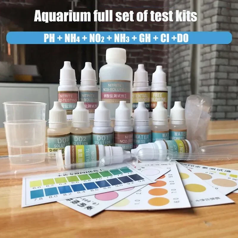 Water Quality Meter Aquarium Test Strips PH NH4 NO2 NO3 GH CI H2S DO Checker Test Agent Aquaculture Fish Tank Aquarium Water Test Kits Tools Accessories