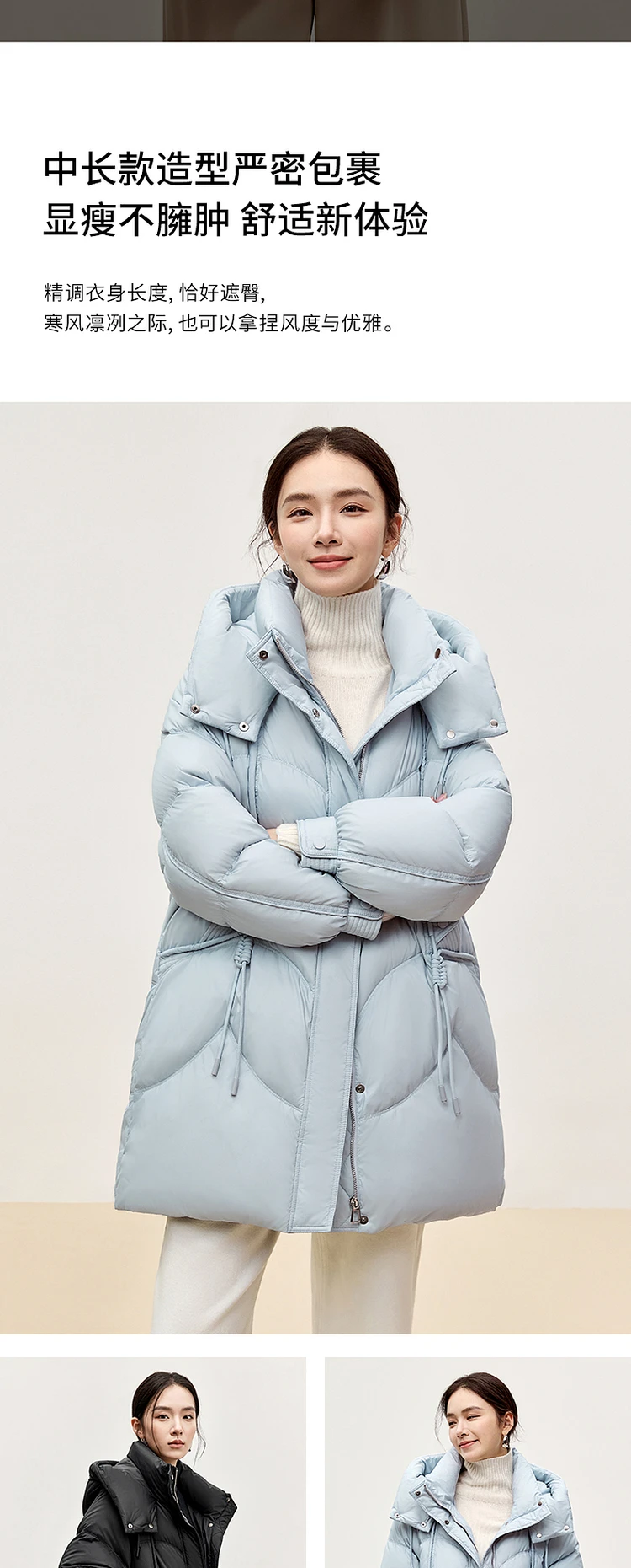 SENTUBILA 90% White Duck Down Coat Women 2024 Winter Thick Stand Neck Long Down Coat Puffer Jacket Women Outerwear W44Y56274