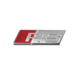 Premium Aluminum 3D Car Steering Wheel Emblem Decoration Sticker - Auto Accessories (2/5/10 Pack) - 10Pcs (RS silver)