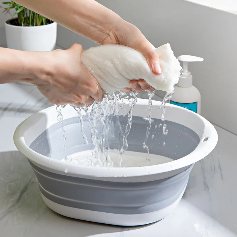 Collapsible Newborn Baby Washbasin Lightweight Portable Kids Wash Basin Dish Tub For Travel Home 3 Sizes Hangable Baby Bathtub baby bath tub