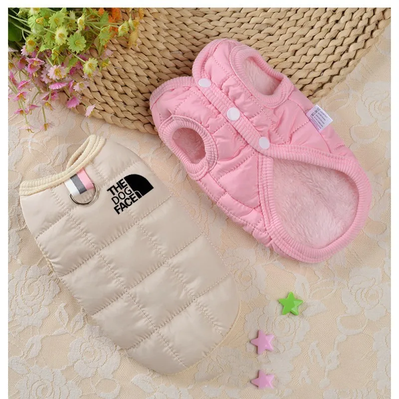 Designer Trendy Dog Clothes Winter Warm Pet Coat Small Medium Dog Face Stereo Logo Chihuahua French Bulldog Costume