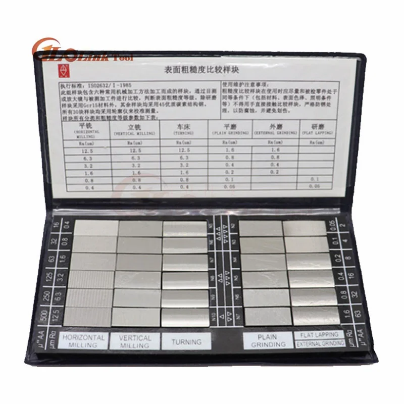 30pcs Surface Roughness Comparator Standards Composite Set Model RUG-100 Measurement Tool Gauges