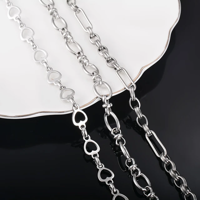 New Stainless Steel Chain For Jewelry Making Accessories DIY Charm Oval  Cable 3:1 Necklace Rolo Link Bracelet Handmade Supplies - AliExpress