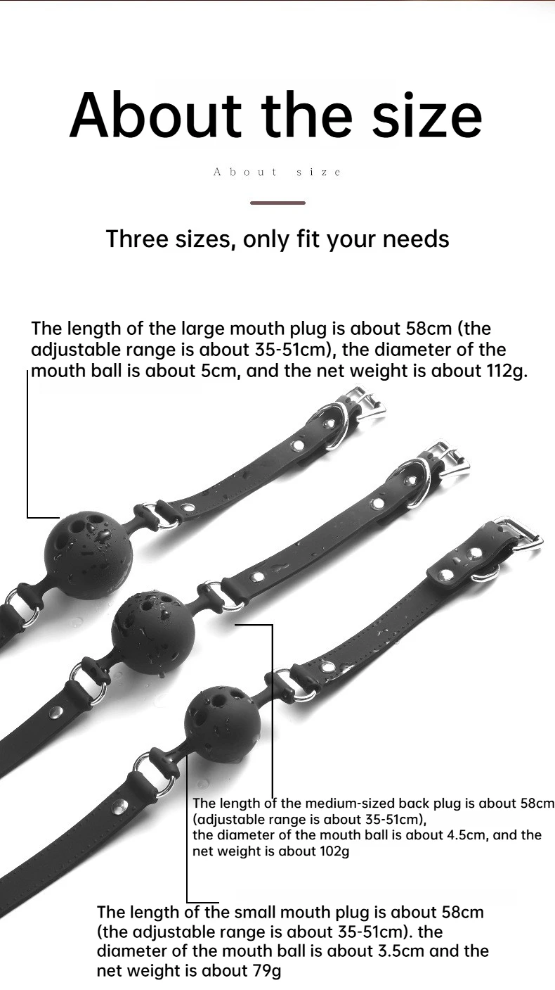 Bâillon boule en silicone pour bdsm et jeux érotiques_voghion.com