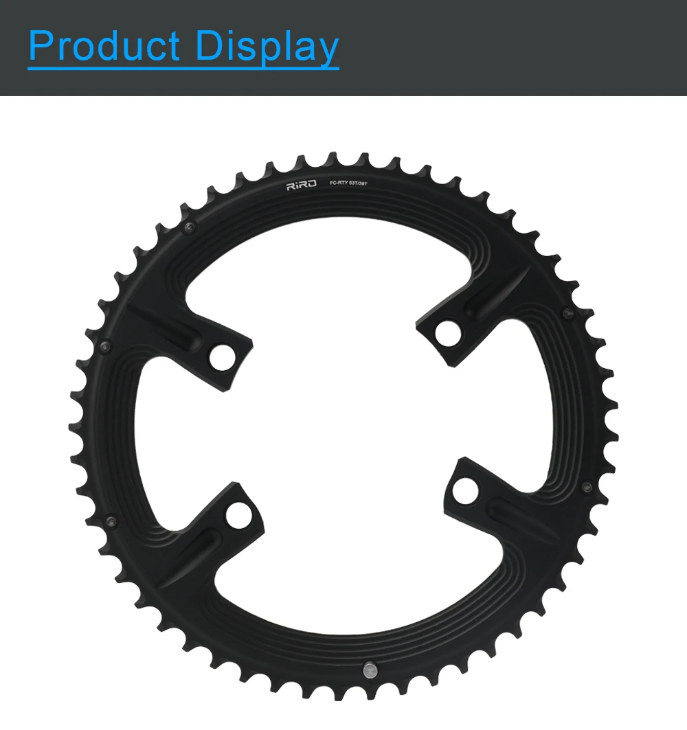 RIRO 4-Bolzen 110BCD Kettenblatt aus Aluminiumlegierung für Shimano 105 R7000/Restore R8000/Dura-Ace R9100 50-34T 52-36T 53-39T Fahrradteile – Detail 9