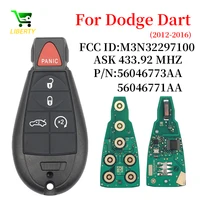 เสรีภาพ M3N 32297100   กุญแจรีโมทสําหรับ Dodge Dart 2012 2013 2014 2015 2016 433mhz ID46 PCF7941 กุญแจรถ Fob 56046773 เอเอ 56046771 เอเอ