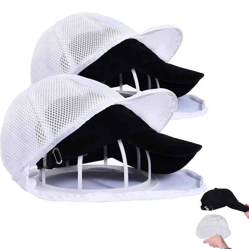 

2Pcs Multifunctional Hat Washer Laundry Bag Washing Machine Baseball Caps Dishwasher Washing Hat Protector Rack Home Supplies
