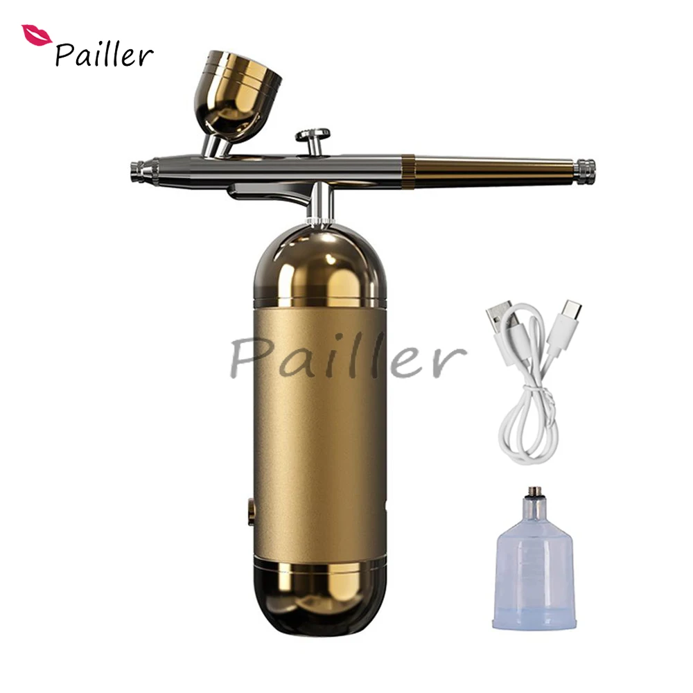 Airbrush Nail With Compressor Portable Airbrush For Nails Cake Tattoo  Makeup Paint Air Spray Gun Oxygen Injector Air Brush Kit - AliExpress