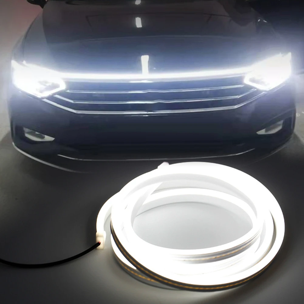120cm 12V Car Hood LED Daytime Running Light Strip Waterproof Flexible