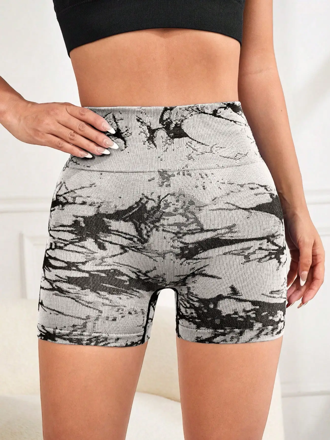 Workout Shorts Yoga Shorts Sports Shorts Running Shorts Seamless Shorts Tie-dye High-waisted Seamless Peach-butt Yoga Shorts Suitable For Gym Training And Outdoor Cycling Sports Women's Sportswear