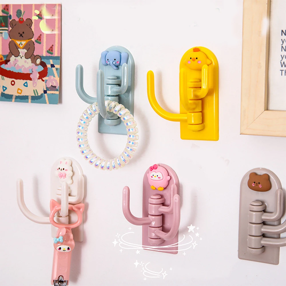 

Creative Hook Cute Animals Strong Adhesive Hanging Dog Hook Wall Door Bathroom Key Three Hook Kids Wall Mounted Storage Rack