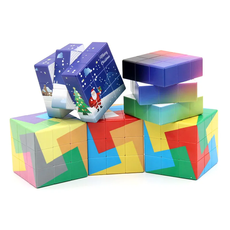 Sleep Cube Merry Christmas 3x3x3 Magic Cube With Snow Speed Twisty Puzzle Brain Teasers Antistress Educational Toys