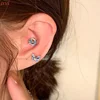 Premium Sense Blue Earrings Love Butterfly Cochlear Stud Sleep Free Ear Bone Stud Metal Simple Earrings 2