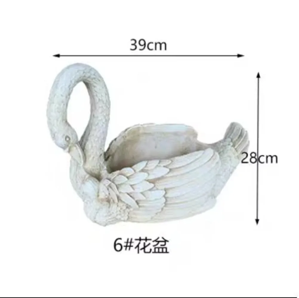 Big Cement Concrete Planter flower pot fiberglass swan shape Molds for Outdoor Garden House Building Decoration