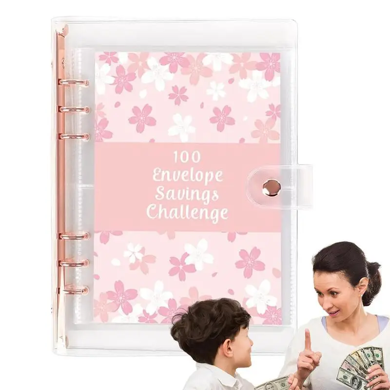 

100 Envelope Challenge Binder 100 Day Money Organizer Savings Challenge Cash Envelopes Budget Book Reusable Cash Saving