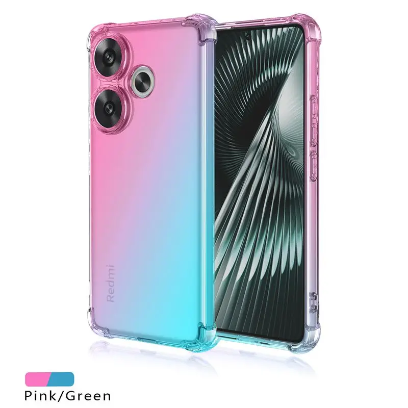 Gradient TPU Shockproof Transparent Protective Phone Case