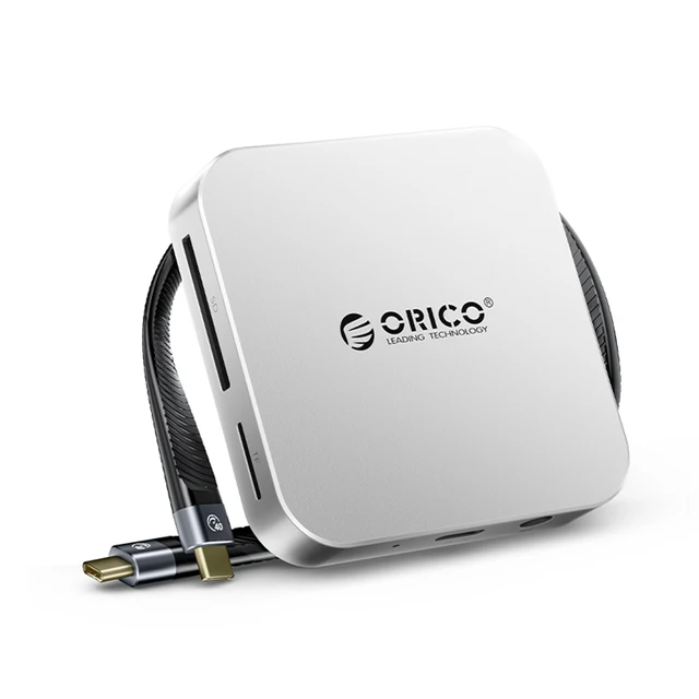 ORICO Magnetic M.2 2230 NVMe SSD Enclosure 10Gbps USB C Docking Station with 4K60HZ HDMI-COM SD/TF PD 100W Charger for iPhone 17