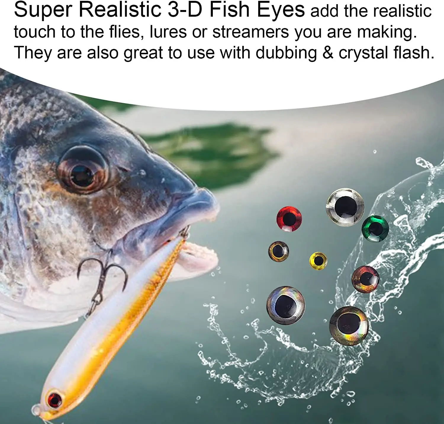 Fishing Lure Eyes 360pcs/lot 8 Colors Simulation 3D 3/4/5/6/7/8mm Living  Fish Eyes Holographic Fly Eyes Fly Tying Materials - AliExpress