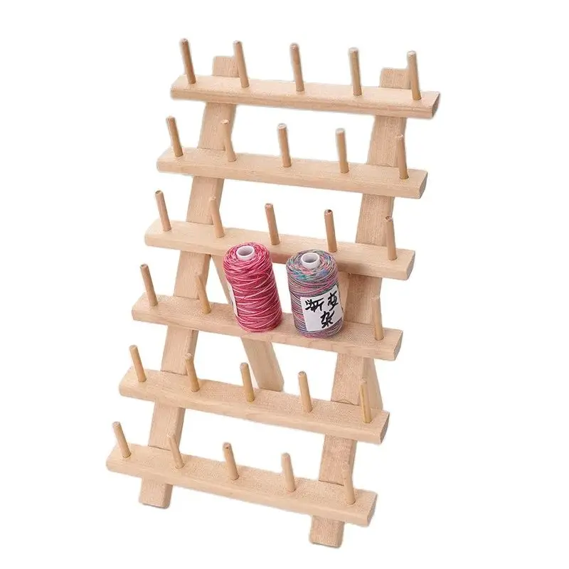 16/30-axis Wooden Foldable Thread Rack Sewing Storage Tool Method Embroidery Thread Rack Manual Sewing DIY Storage Rack