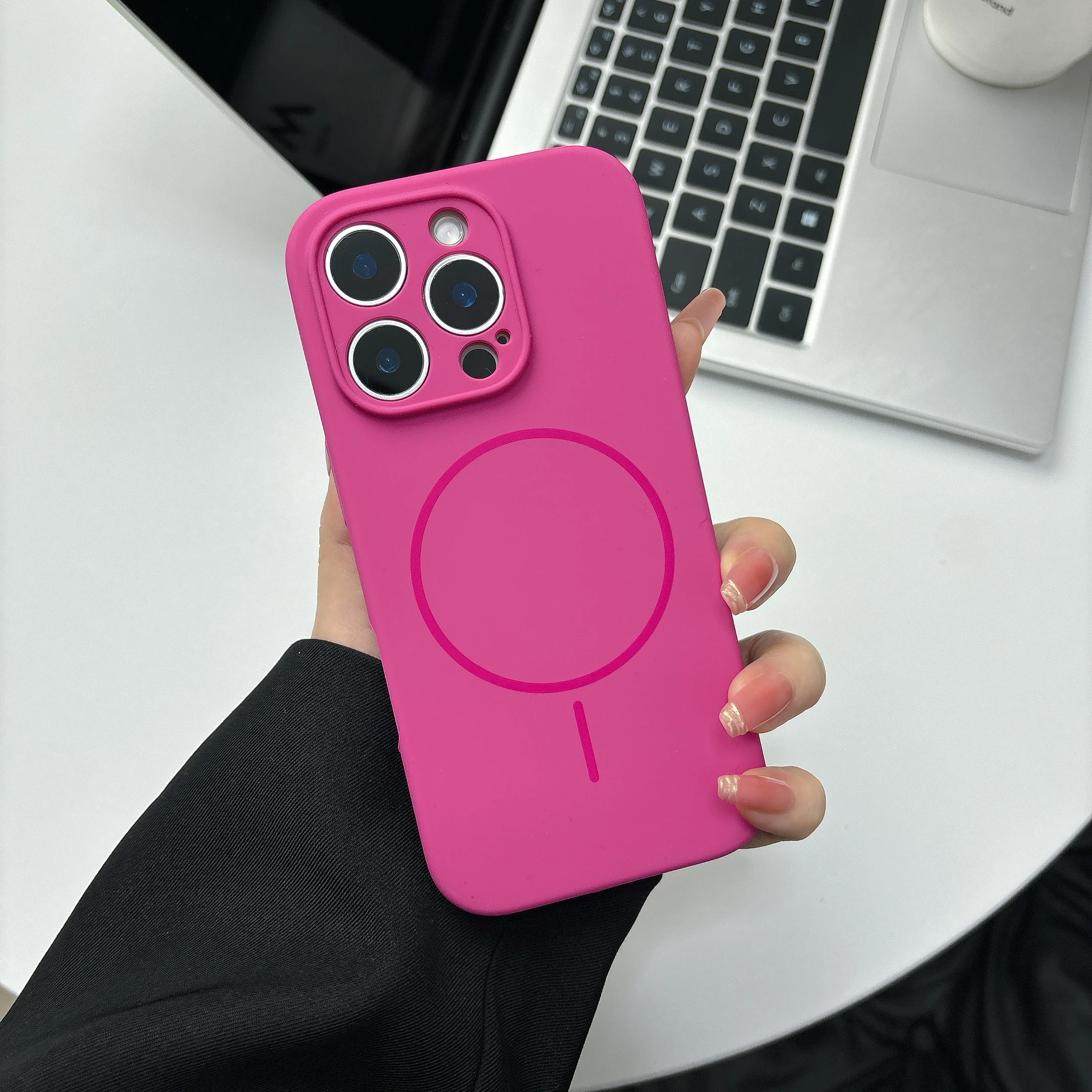 Vibrant Liquid Silicone Fluorescent Phone Case with Magsafe Compatibility