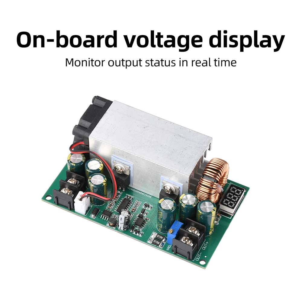 DC12V-75V 2.5V-50V 조정 가능한 벅 컨버터 600W 25A 고전력 스텝다운 전압 조정기 모듈 실시간 전압 디스플레이