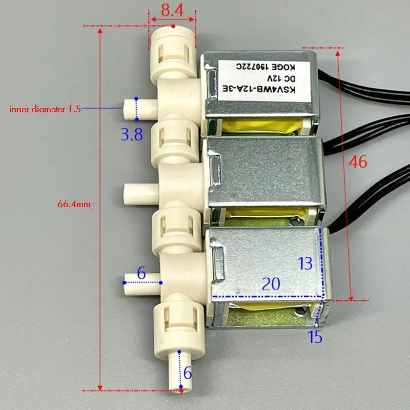 DC12V 3 Way Precision Solenoid Valve Normally Closed Solenoid Valve Low Noise Solenoid Air Valve for Air Pressure System
