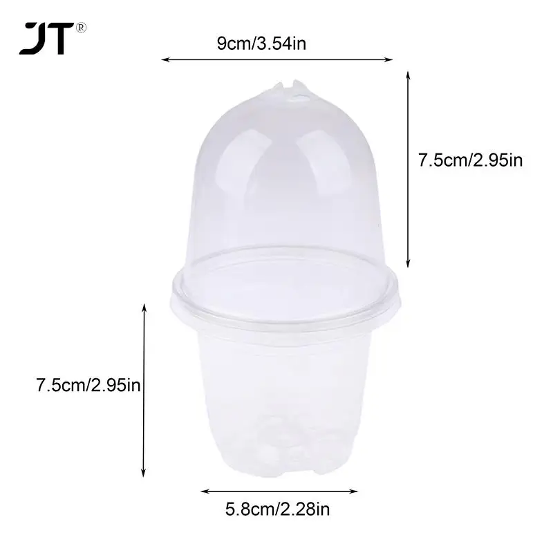 Plant Nursery Pot Transparent Plastic PET Seed Stater Cups Cover Humidity Dome Tray Transplanting Planter Containers 5Pcs nursery pots plant propagation pots plastic flowerpot hydroponic plant pots