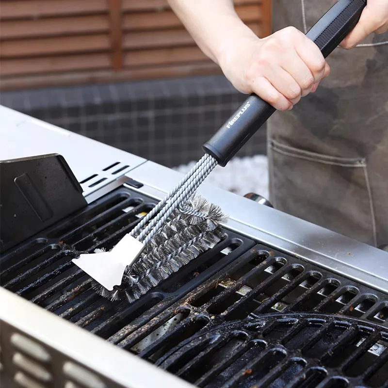 Long Handled Barbecue Cleaning Steel Wire Brush Baking Net Brush Barbecue Cleaning Steel BBQ Tool barbecue cleaning tools grill brush