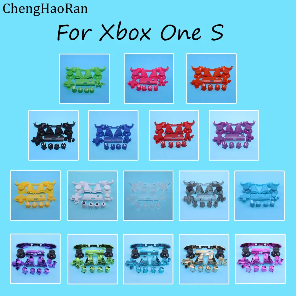 1 Pz Per Xbox One S Dpad Abxy Trigger Grips Stick Parts Per Xbox One S Controller Set Completi Sostituzione Pulsante Cromato